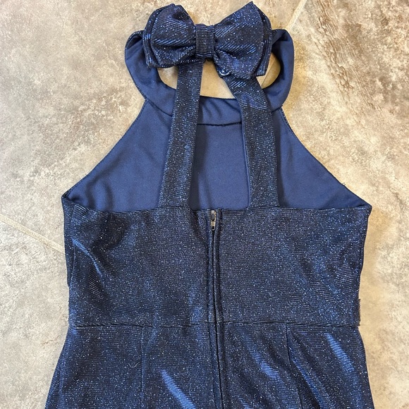 Stunning Navy Sparkly Jumpsuit Girls Size 8 - Picture 6 of 7